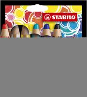 STABILO woody 3 in 1, multitalent kleurpotlood, ARTY etui 6 kleuren + puntenslijper