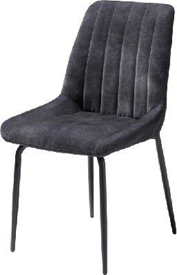 Stoel Remon - 4 pootjes zwart - stof karese antraciet Happy@home