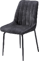 Stoel Remon - 4 pootjes zwart - stof karese antraciet Happy@home