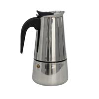 Moka/espresso koffiemaker voor 4 kopjes - Percolator - rvs - zilver - 16 cm