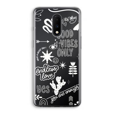 Good vibes: OnePlus 7 Transparant Hoesje