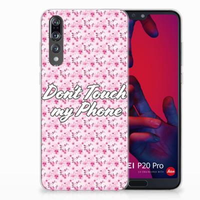 Huawei P20 Pro Silicone-hoesje Flowers Pink DTMP Huawei P20 Pro Silicone-hoesje Flowers Pink DTMP