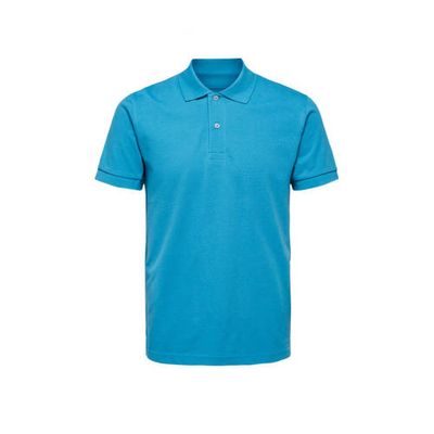 SELECTED HOMME regular fit polo van biologisch katoen turquoise SELECTED HOMME regular fit polo van biologisch katoen turquoise