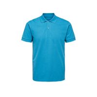 SELECTED HOMME regular fit polo van biologisch katoen turquoise - thumbnail