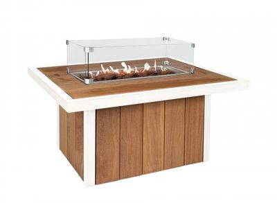 Easy Fires: Vuurtafel Rechthoek Hardhout - Wit