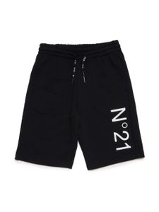 Nº21 Kids short de sport à logo imprimé - Noir