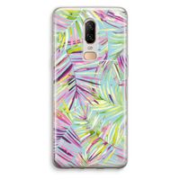 Tropical Palms Blue: OnePlus 6 Transparant Hoesje