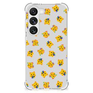 Doorzichtige Silicone Hoesje voor Samsung Galaxy S23 Katten Emojis