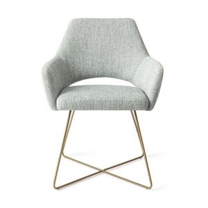 Jesper Home Yanai eetkamerstoel Soft Sage cross gold