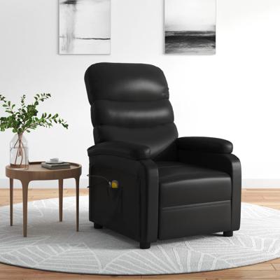 Massagestoel elektrisch kunstleer zwart