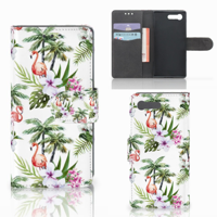 Sony Xperia X Compact | Telefoonhoesje | Met pasjeshouder | Flamingo Palms