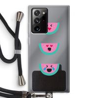 Smiley watermeloen: Samsung Galaxy Note 20 Ultra / Note 20 Ultra 5G Transparant Hoesje met koord