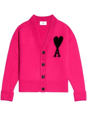 AMI Paris cardigan Ami de Coeur en laine - Rose