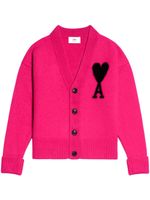 AMI Paris cardigan en laine à logo intarsia - Rose