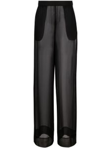 Saint Laurent semi-sheer wide-leg trousers - Noir