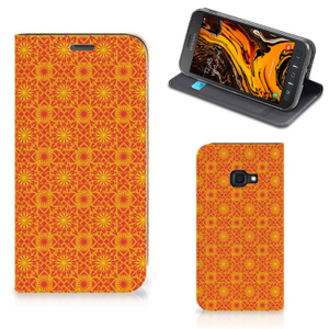 Samsung Galaxy Xcover 4s Hoesje met Magneet Batik Oranje