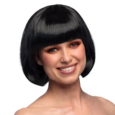 Boblijn pruik - zwart - dames - verkleden - verkleedpruik - carnaval