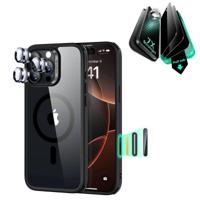 iPhone 16 Pro Max Classic Hybrid Magnetic Case (Camera Control) & Privacy Screen Protector Bundle - Clear Black