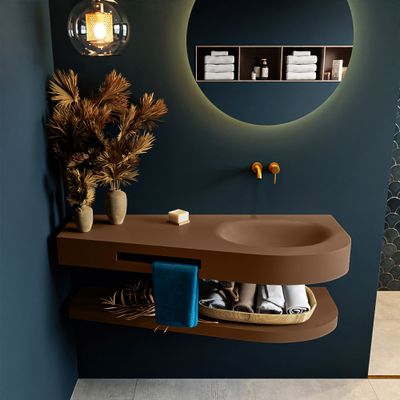 MONDIAZ RIVA 120cm Wastafel met planchet kleur Rust. Wastafel DULCET rechts 0 kraangaten kleur Rust. MONDIAZ RIVA 120cm Wastafel met planchet kleur Rust. Wastafel DULCET rechts 0 kraangaten kleur Rust.