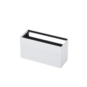 INK P2O Wastafelonderkast - 120x45x65cm - 2 lades - push 2 open - rechte opdekfronten MDF lak wit hoogglans 1259204