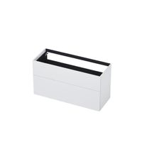 INK P2O Wastafelonderkast - 120x45x65cm - 2 lades - push 2 open - rechte opdekfronten MDF lak wit hoogglans 1259204