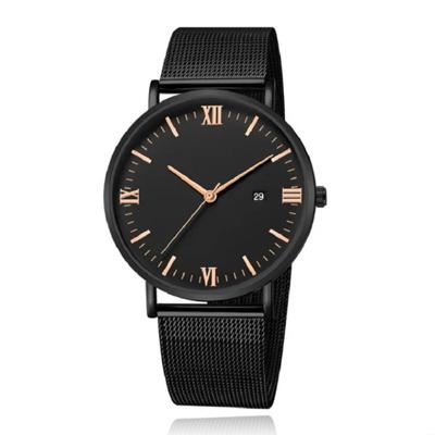 LGT JWLS Herenhorloge met Zwarte Mesh Band - Rose Goud Uuraanduiding