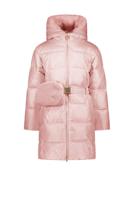 Le Chic Meisjes winterjas met riem en furry tas - Birdo - Cotton candy