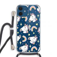 Rainbow Unicorn: iPhone 12 mini Transparant Hoesje met koord
