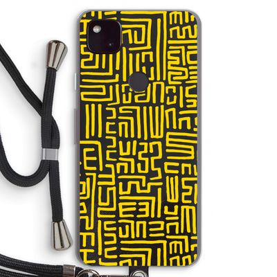 Majorelle Blue Print: Pixel 4a 5G Transparant Hoesje met koord