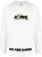 AAPE BY *A BATHING APE® t-shirt en coton à logo imprimé - Gris