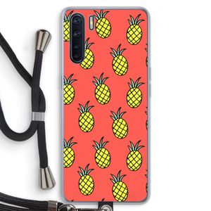 Ananas: Oppo A91 Transparant Hoesje met koord
