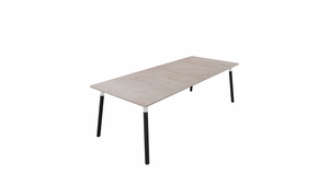 Tafel 8811 recht - 200 x 100 cm. - Wit - Eiken Robson - Beuken donker