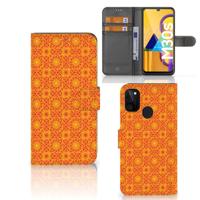 Samsung Galaxy M21 | M30s | Telefoon Hoesje | Batik Oranje | Portemonnee hoesje