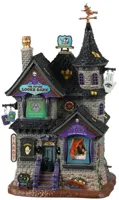 Lemax the future looks dark verlicht huisje Spooky Town 2023