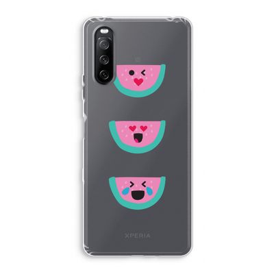 Smiley watermeloen: Sony Xperia 10 III Transparant Hoesje