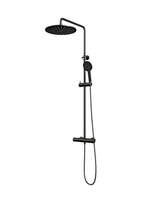 Regendouche Brauer Black Showerpipe met Thermostaat 30 cm 3 Standen Mat Zwart Brauer