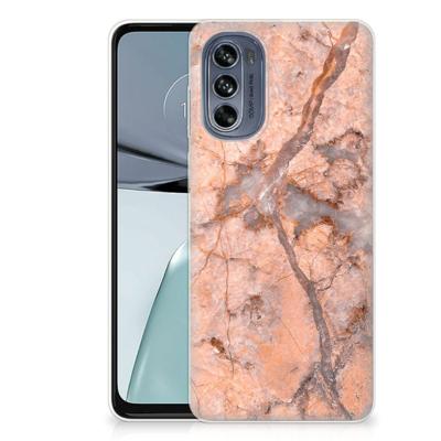Motorola Moto G62 5G | TPU | Siliconen hoesje | Marmer Oranje
