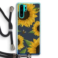 Sunflower and bees: Huawei P30 Pro Transparant Hoesje met koord