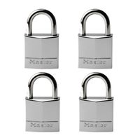 Masterlock 4 x 20mm - 12mm steel shackle, 4mm diam. - 3-pin cylinder - keyed alik - 629EURQ