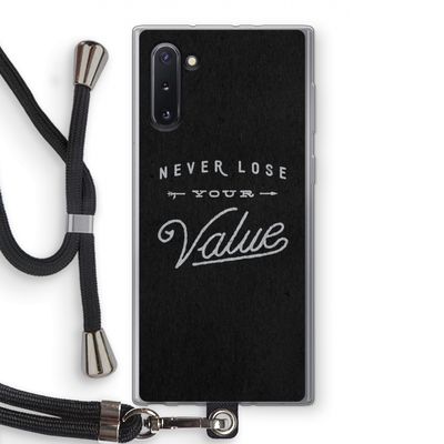 Never lose your value: Samsung Galaxy Note 10 Transparant Hoesje met koord