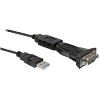 DeLOCK usb > serieel adapter (zwart, 0,8 meter)
