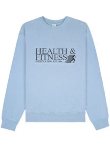 Sporty & Rich sweat Health & Fitness à logo imprimé - Bleu