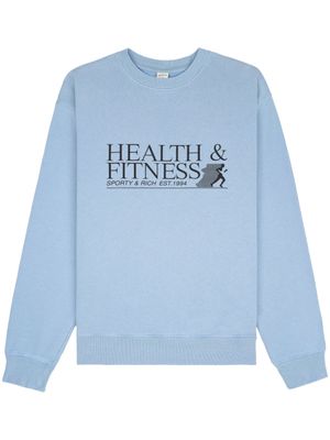 Sporty & Rich sweat Health & Fitness à logo imprimé - Bleu