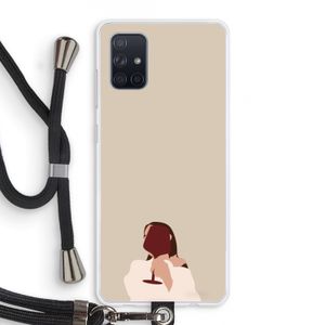 I drink wine: Samsung Galaxy A71 Transparant Hoesje met koord