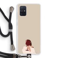 I drink wine: Samsung Galaxy A71 Transparant Hoesje met koord I drink wine: Samsung Galaxy A71 Transparant Hoesje met koord