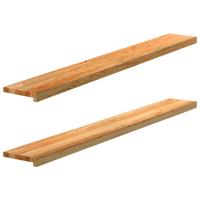 Vensterbanken 2 st 160x20x2 cm massief eikenhout lichtbruin