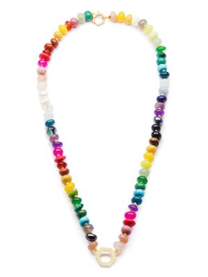 Harwell Godfrey collier en or 18ct à perles en pierres précieuses multicolores