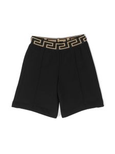 Versace Kids short en coton à motif Medusa brodé - Noir