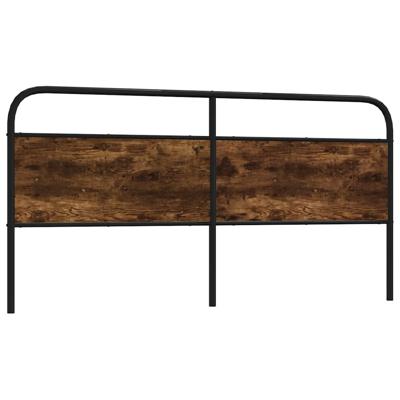 Hoofdbord 180 cm staal en bewerkt hout gerookt eikenkleurig