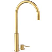 Wastafelkraan Tres Study | Opbouw | Draaibare uitloop | Mengkraan | Hoog model | 1-hendel | Rond | 24k Goud mat